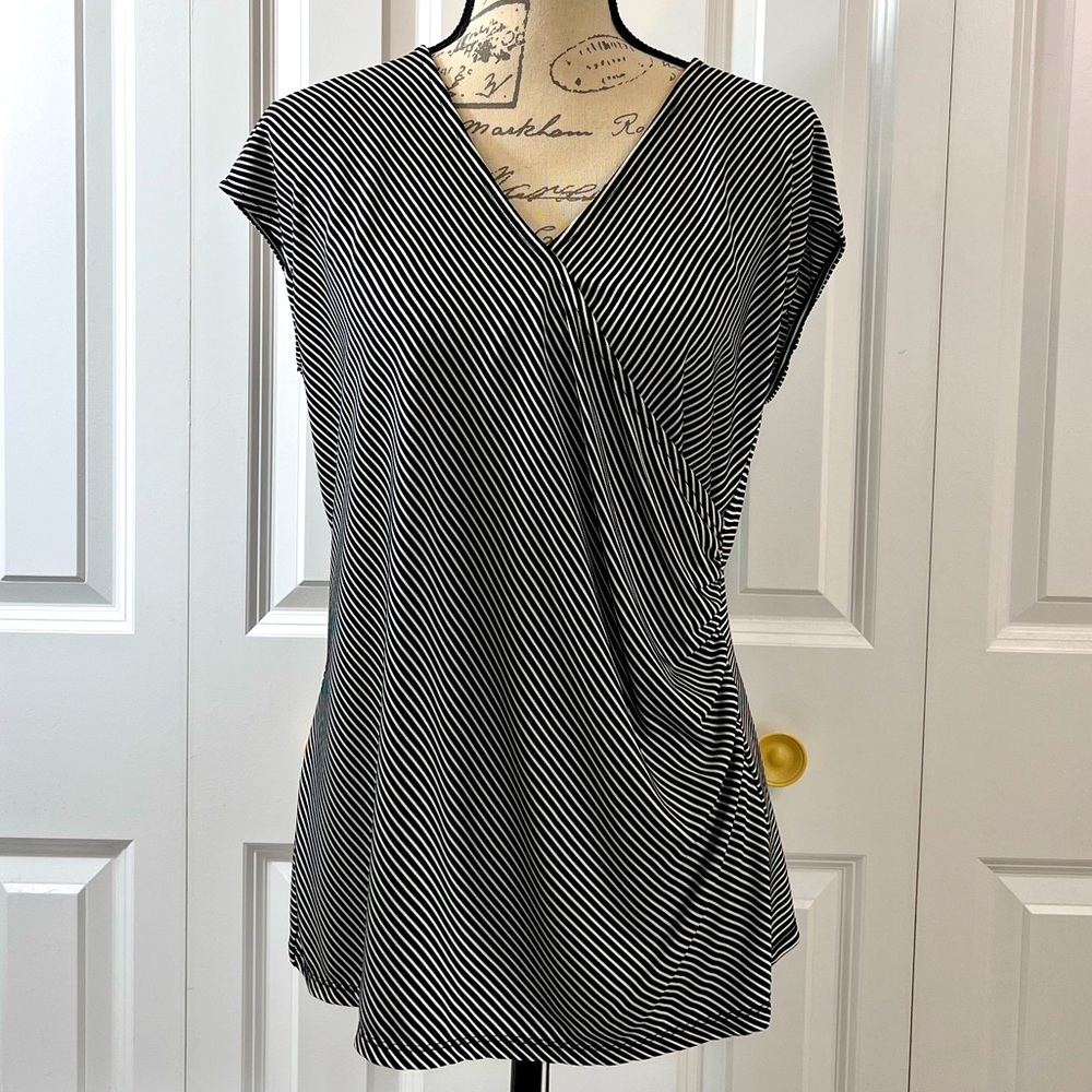 Black & white striped blouse